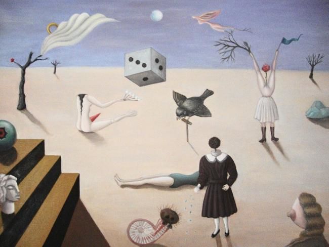 Painting titled "PRIMAVERA 0" by María Prado (Pintora Surrealista), Original Artwork, Oil