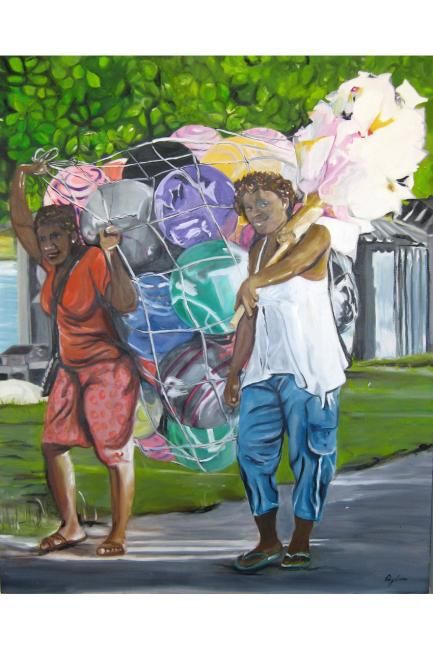 Pintura intitulada "Ambulantes" por Cécy Castro, Obras de arte originais
