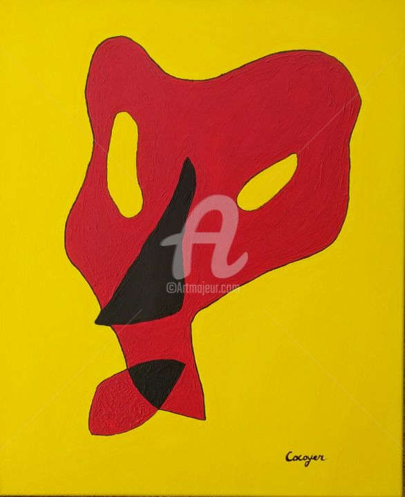 Peinture intitulée "Mask" par Cédric Cocoyer, Œuvre d'art originale, Acrylique