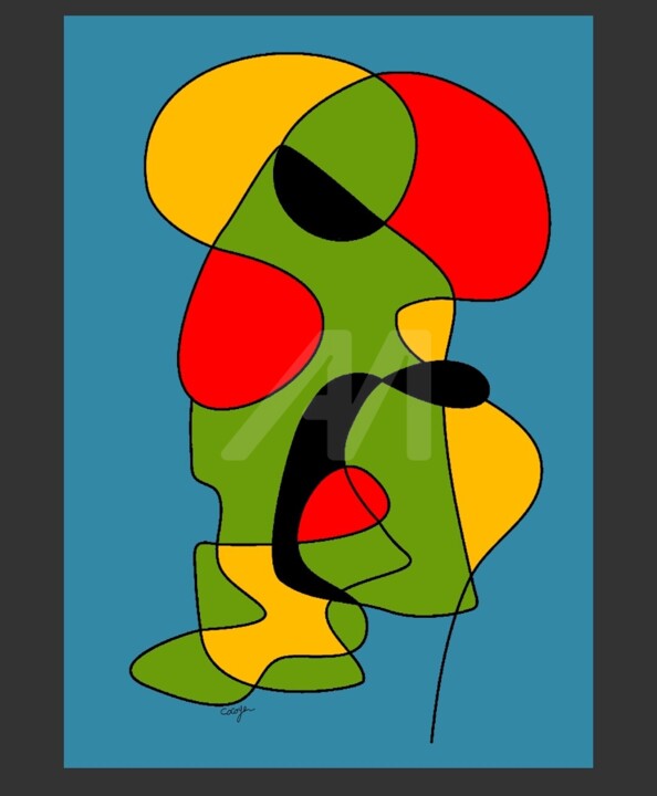 Digitale Kunst mit dem Titel "LuPo" von Cédric Cocoyer, Original-Kunstwerk, Digitale Malerei