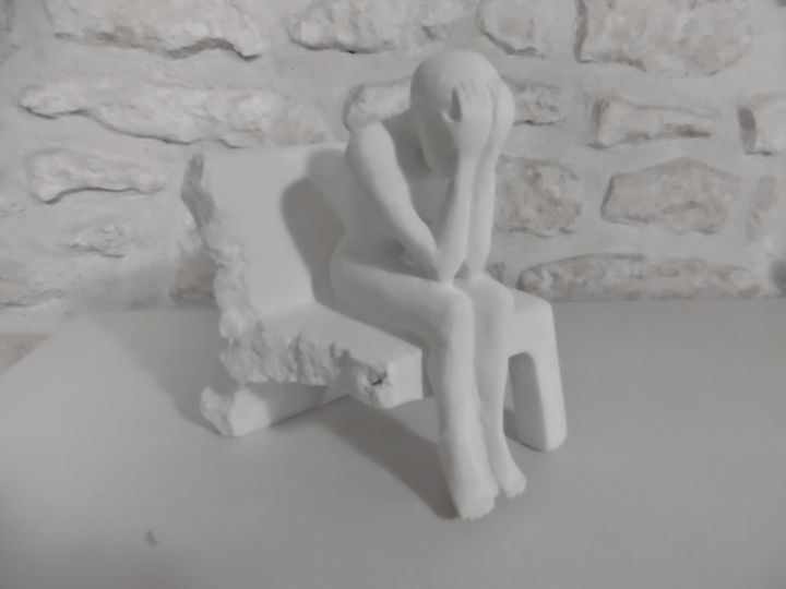 Sculpture titled "déchirement" by Cédric André Fabien Dolhen, Original Artwork, Stone
