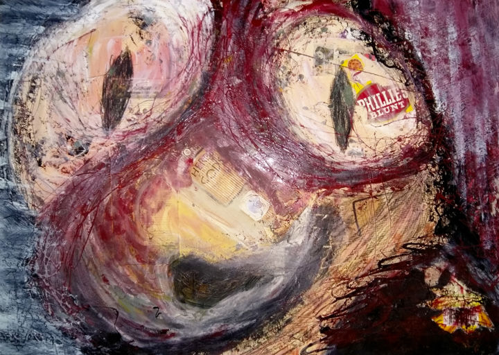 Peinture intitulée "Coq six" par Cédric Dumetz, Œuvre d'art originale, Acrylique