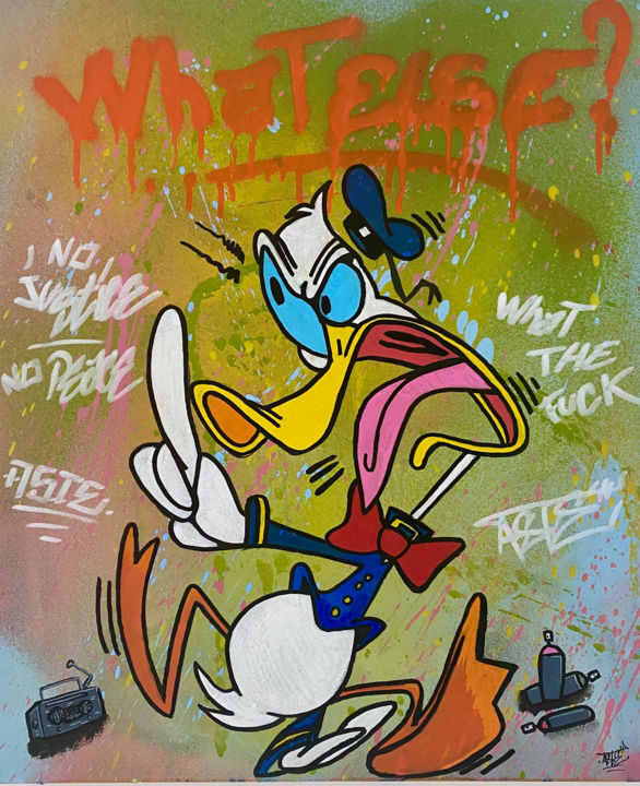 Painting titled "Donald angry" by Aste, Original Artwork, Spray paint