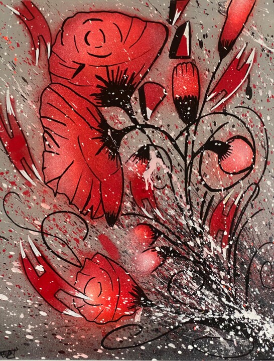 "Bouquet révolution" başlıklı Tablo Aste tarafından, Orijinal sanat, Sprey boya
