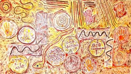 Pintura intitulada "Signes dans les cav…" por Ariana Andrade, Obras de arte originais