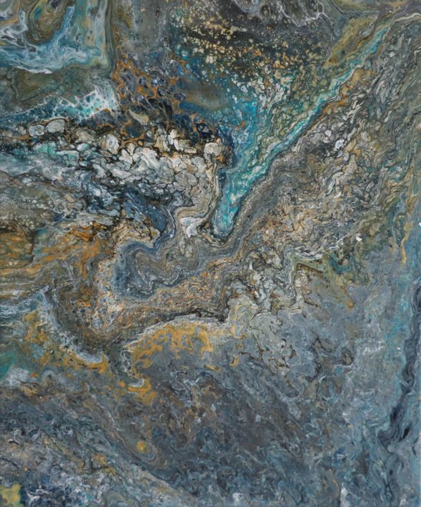 Peinture intitulée "Terre" par Céleste, Œuvre d'art originale, Acrylique