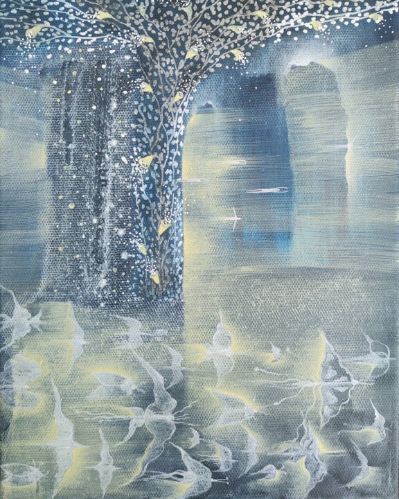 Картина под названием "Рождённые летать" - Наталья Ковалева, Подлинное произведение искусства, Акрил Установлен на Деревянна…