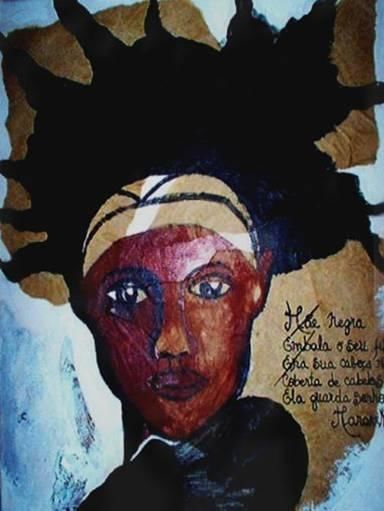 Dessin intitulée "Mãe negra" par Tina J. Garcia, Œuvre d'art originale, Autre