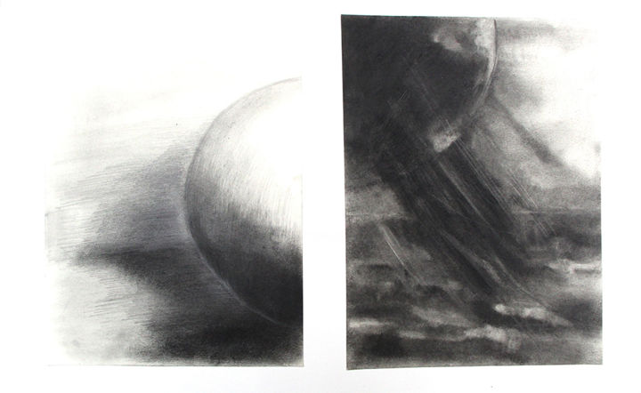 Painting titled "Drawing Ideas II" by Celia Kettle, Original Artwork, Charcoal