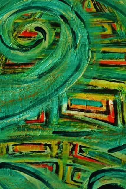 Painting titled "Detalle Tsunami" by Celia Edith Sanabria, Original Artwork