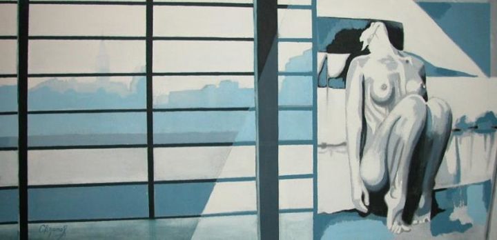 Pintura titulada "Cuerpo pintado en e…" por Claudio Lizama Jerez, Obra de arte original, Oleo