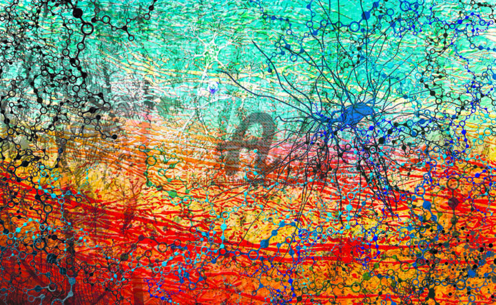 Arts numériques intitulée "Connexions" par Célina Grimardia, Œuvre d'art originale, Peinture numérique