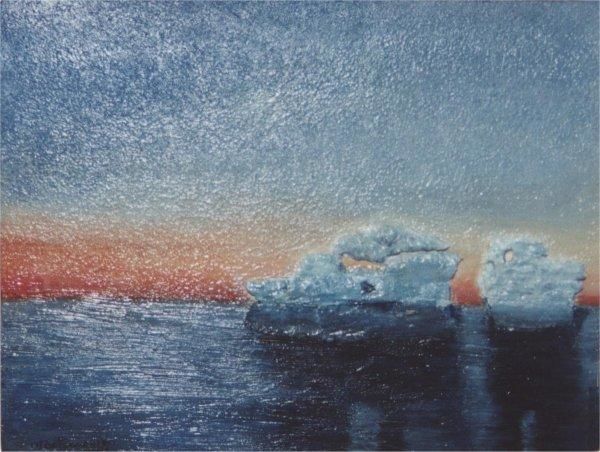 Peinture intitulée "icebergs" par Celina Portocarrero, Œuvre d'art originale