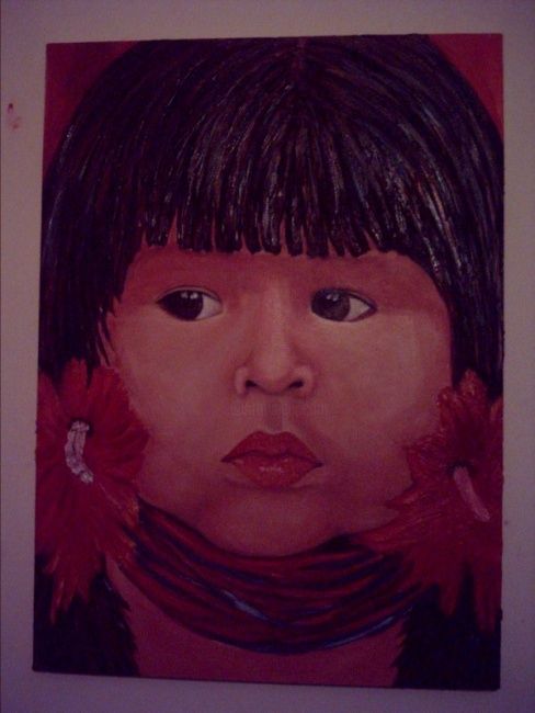 Pintura intitulada "indiazinha" por Celina De Araújo Lessa Paiva, Obras de arte originais
