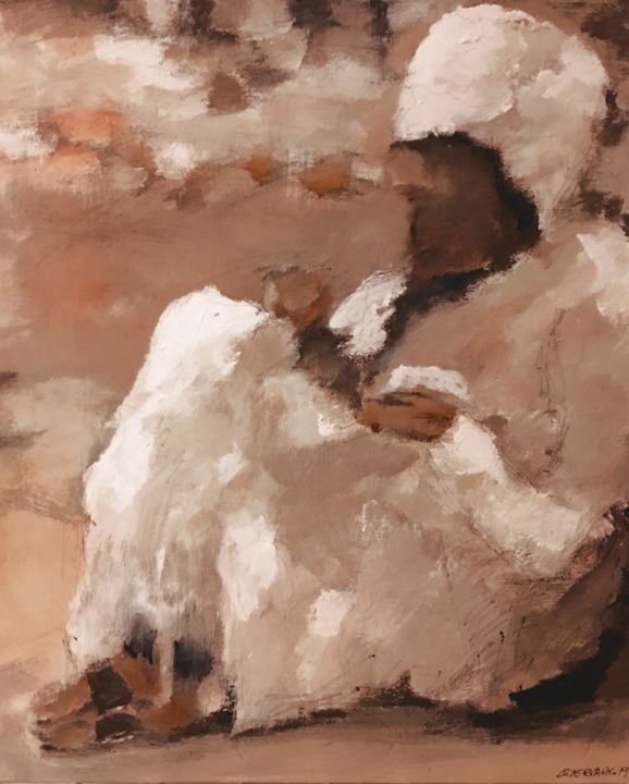 Pittura intitolato "L’ homme au turban" da Les Toiles De Céline, Opera d'arte originale, Acrilico
