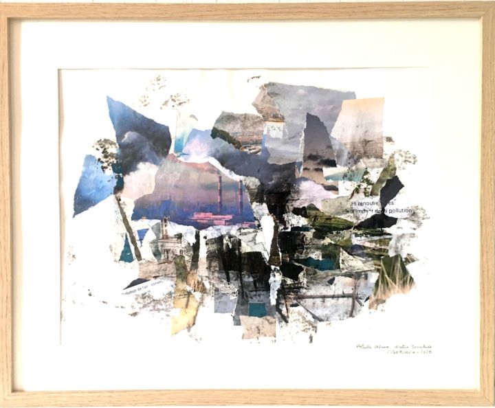 Collages titled "Pollution urbaine,…" by Les Toiles De Céline, Original Artwork, Collages