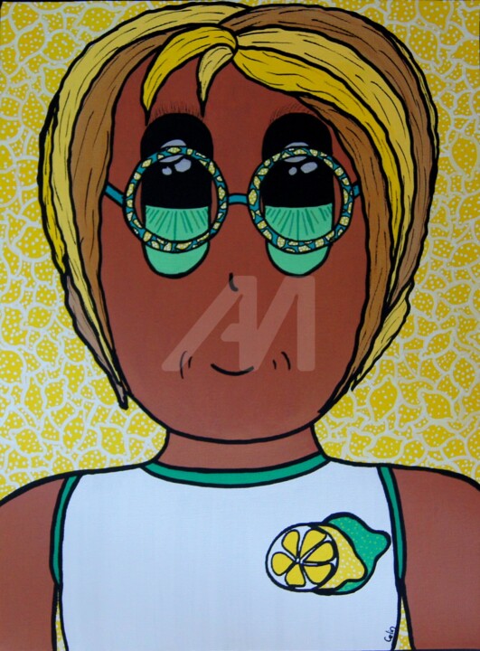 Peinture intitulée "John Lemon" par Celin Fromthewood, Œuvre d'art originale, Acrylique