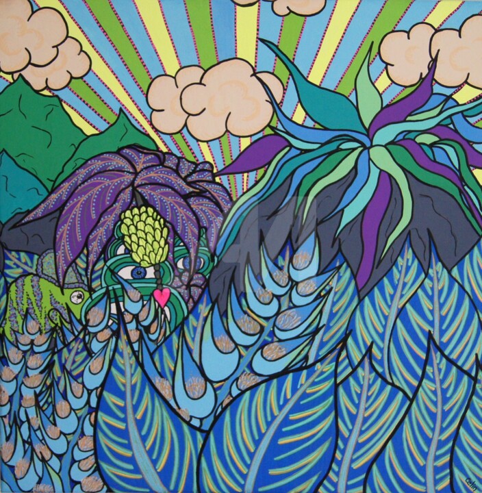 Peinture intitulée "Natura Pop 2" par Celin Fromthewood, Œuvre d'art originale, Acrylique