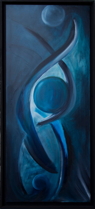 Painting titled "Infini" by Céline Favre Frossard, Original Artwork, Oil