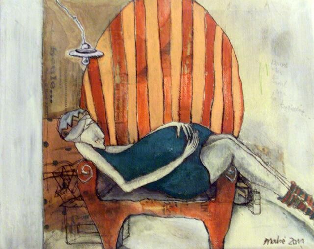 Painting titled "Fauteuil II" by Céline Mahe, Original Artwork