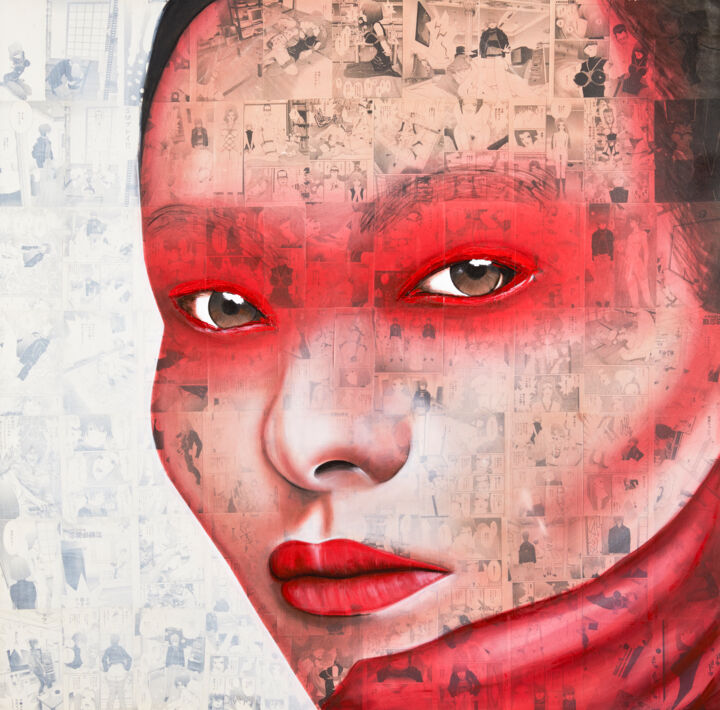 Картина под названием "WATCH ME" - Celine Masson, Подлинное произведение искусства, Акрил
