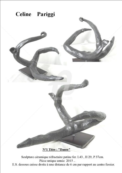 Скульптура под названием "dance-fiche-techniq…" - Céline Pariggi (Wen Dao), Подлинное произведение искусства, Металлы