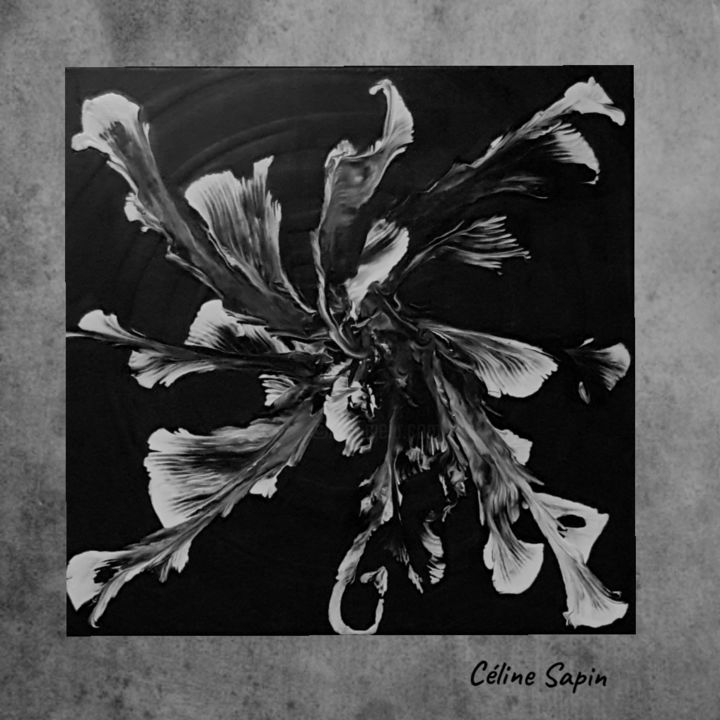 Malerei mit dem Titel "Fleur de désolation" von Céline Sapin, Original-Kunstwerk, Acryl