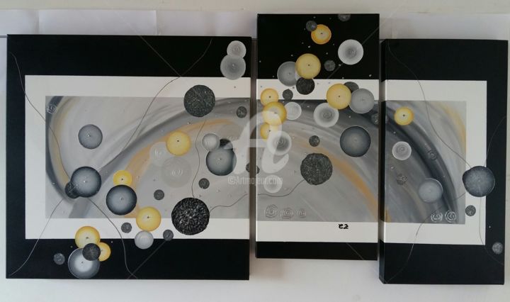 Painting titled "Mes bulles,  mon tr…" by C.Z'Art74, Original Artwork, Acrylic