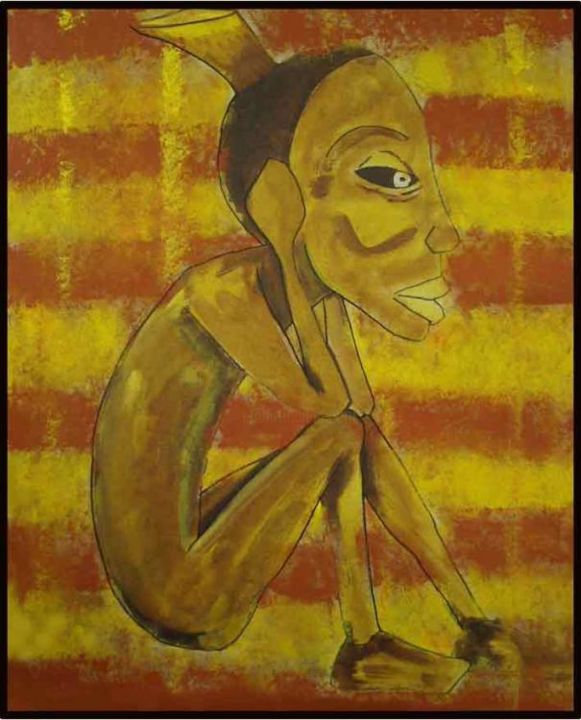 Peinture intitulée "La pensée" par Celine Ledoyen, Œuvre d'art originale,