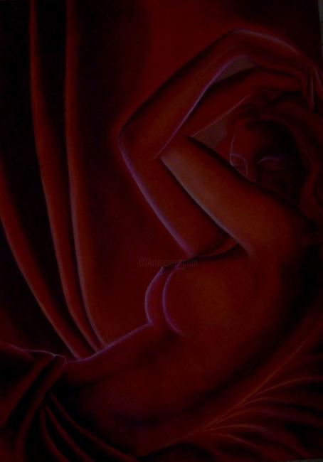 Рисунок под названием "Rouge Passion" - Céline Baubeau, Подлинное произведение искусства