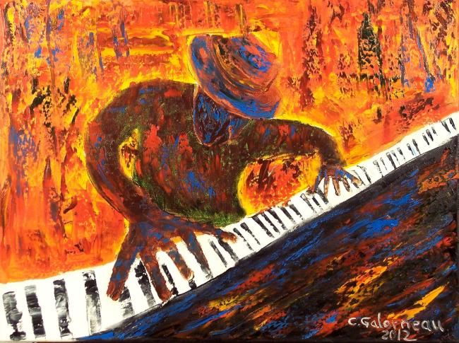 Painting titled "Live Jazz" by Celine Galarneau - Sissi, Original Artwork