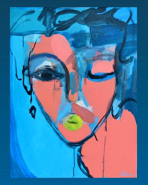 Painting titled "Wink" by Cecilia Llorca, Original Artwork, Acrylic