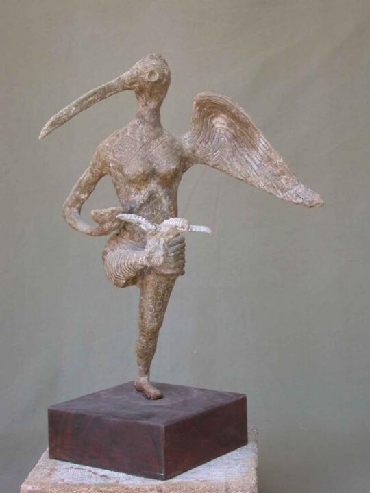 Scultura intitolato "Iyami Oxorongá" da Celso Cunha Neto, Opera d'arte originale