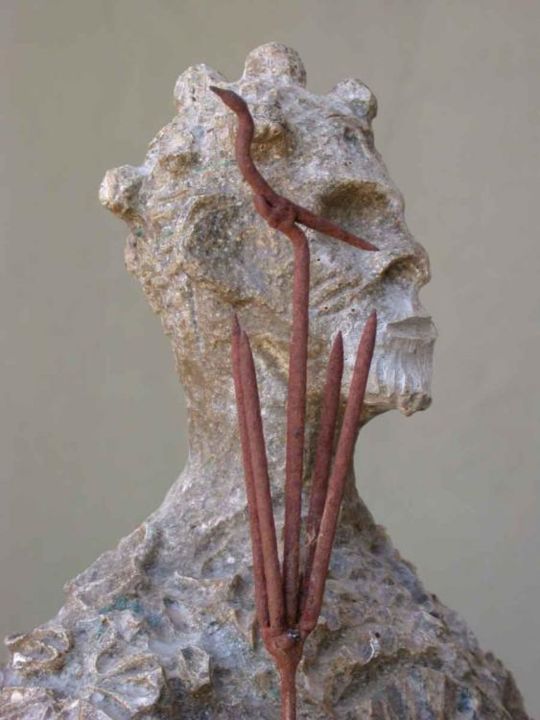 Escultura intitulada "Detalhe Ossain" por Celso Cunha Neto, Obras de arte originais,