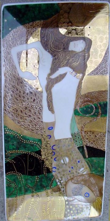 Pintura titulada "Klimt : serpent d'e…" por Myriam Suter, Obra de arte original