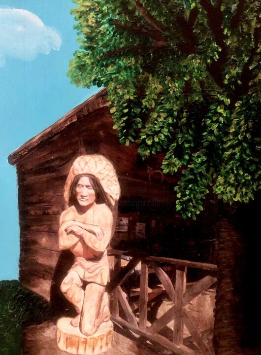 Peinture intitulée "Drugstore Wooden In…" par Cena Caterine, Œuvre d'art originale, Acrylique