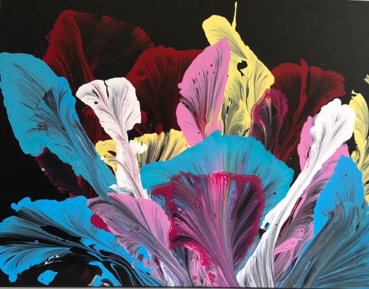 Peinture intitulée "Fleurs Sauvages 2.j…" par Cendrique Nouchy-Desjeux (Cendrique Art), Œuvre d'art originale, Acrylique