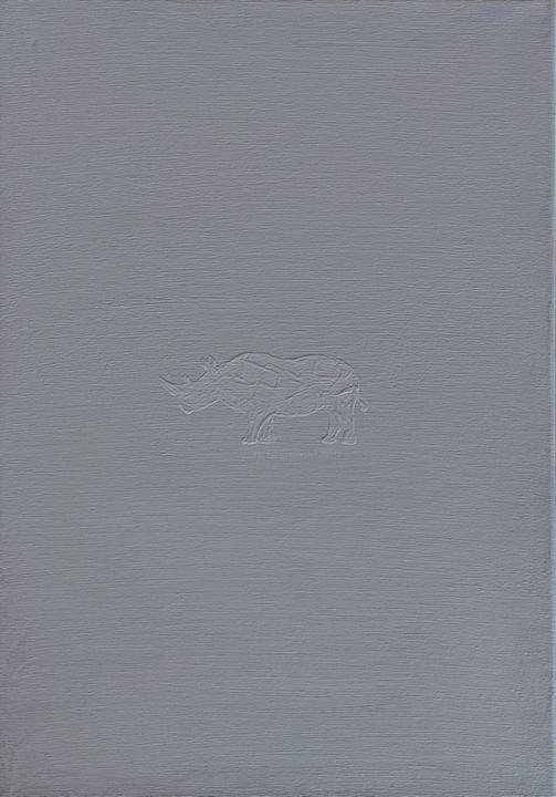 Painting titled "Rhino in the Fog" by Ceni Reben, Original Artwork, Acrylic