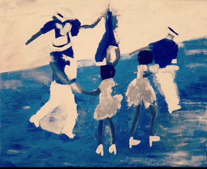 Картина под названием "Dance" - Nune Shakhparonyan, Подлинное произведение искусства, Масло Установлен на Деревянная панель