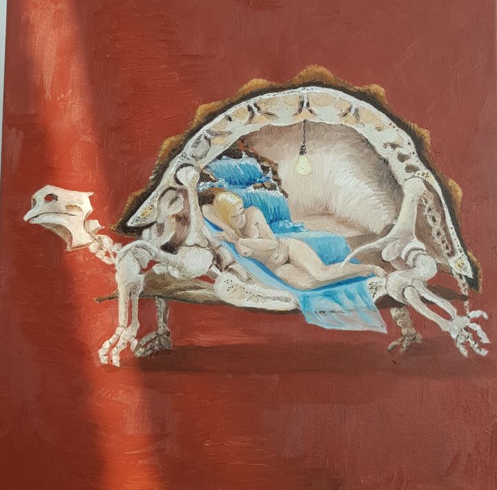 Картина под названием "Сон" - Регина Граубергер, Подлинное произведение искусства, Масло