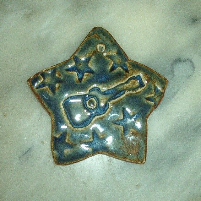 Artcraft titled "Blues Star Ornament" by Ceramics In Bloom Pottery, Original Artwork