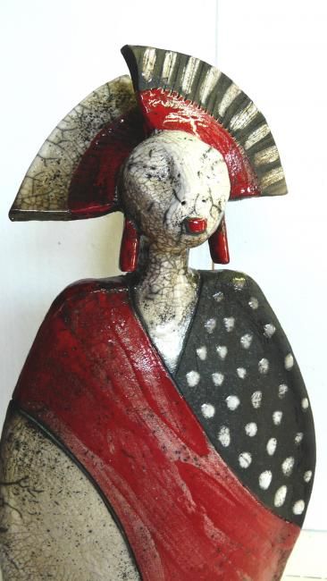 Sculpture titled "Femme évantail" by Sandrine Sueres, Original Artwork