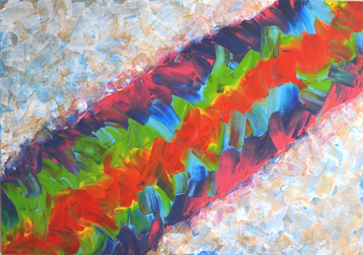 Painting titled "Rainbow" by Cerazivka, Original Artwork, Acrylic