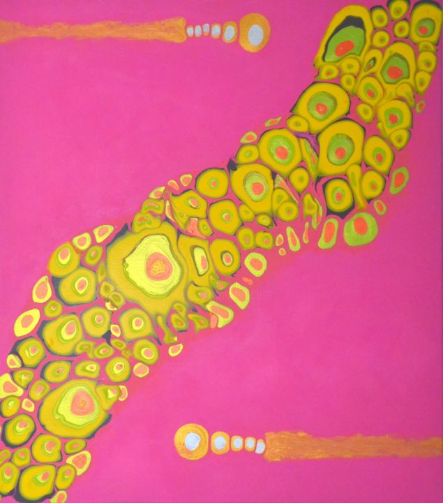 Peinture intitulée "Cells migration" par Cerazivka, Œuvre d'art originale, Acrylique