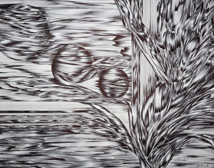 "Abstract No 5" başlıklı Resim Cerde tarafından, Orijinal sanat, Tükenmez kalem