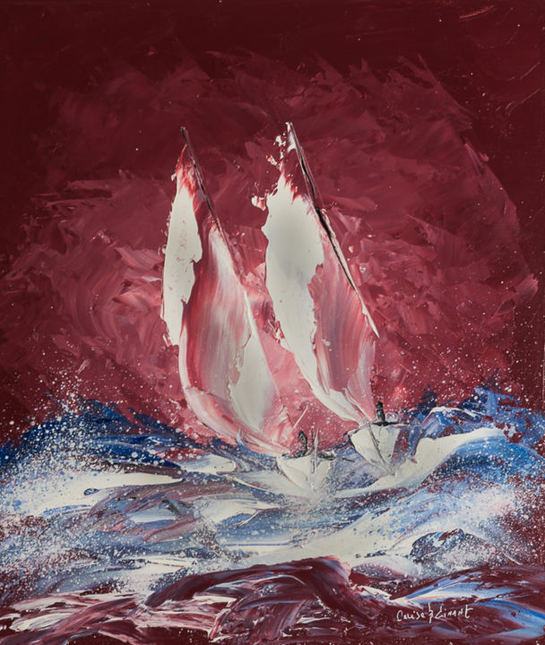 Malarstwo zatytułowany „Soir d'orage” autorstwa Cerise, Oryginalna praca, Akryl