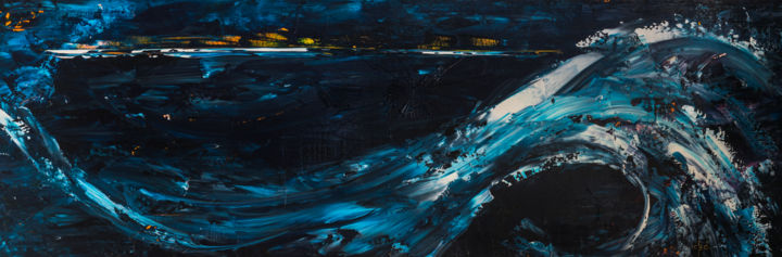 Peinture intitulée "Sous la vague" par Cerise, Œuvre d'art originale, Acrylique