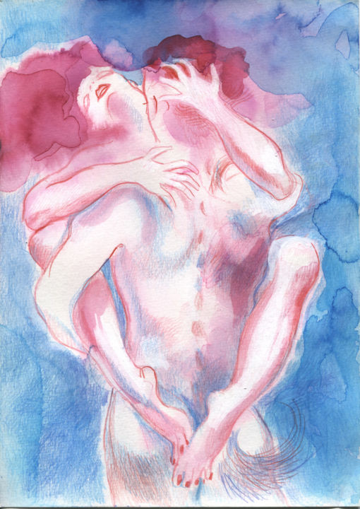 Arte digitale intitolato "The Power of Love" da Maria Cristina Cerminara, Opera d'arte originale, Acquarello