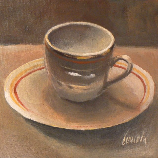 Peinture intitulée "Cup of Tea" par Palomio, Œuvre d'art originale, Huile