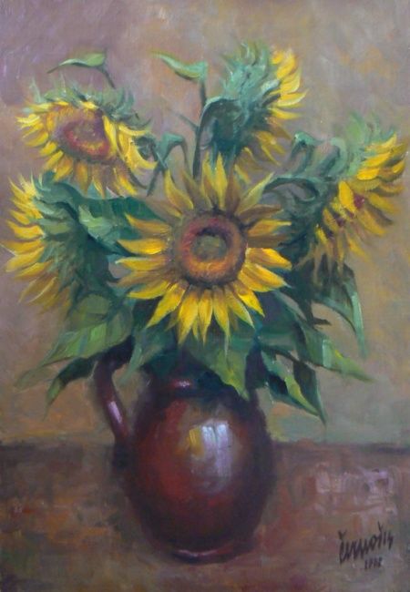 Peinture intitulée "Sun Flowers" par Palomio, Œuvre d'art originale, Huile